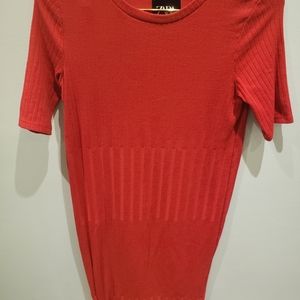 Red Knit Midi Dress